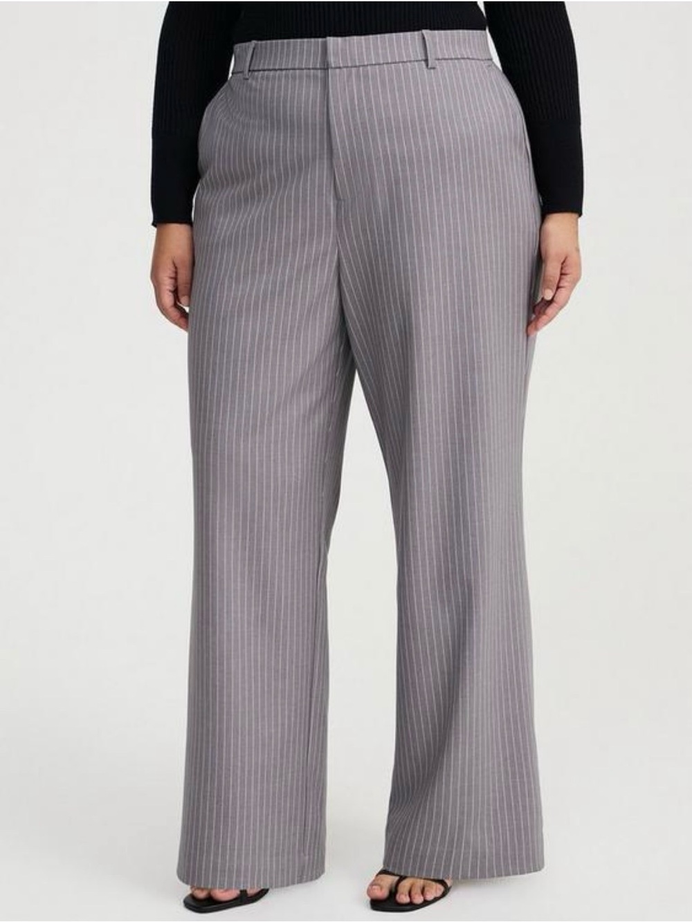 Torrid high rise Wide-Leg Pinstripe Pants - Gray